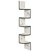 Dime Store Engineered Wood Wall Shelf Corner Shelf Home Decor Item,Glossy Finish,Set of 5,White