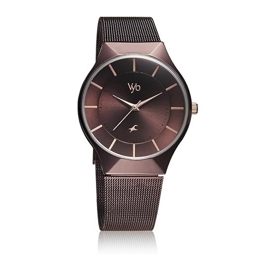 Fastrack Vyb Successor Quartz Analog Maroon Dial Stainless Steel Strap Watch for Girls-FV60002KM01W