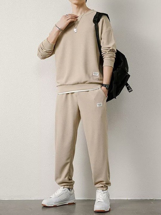 Khaki Round Neck Tracksuit