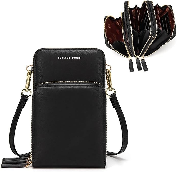 Valerie Small Crossbody Cell Phone Bag for Women Mini Over Shoulder Handbag Purse with Credit Card Slots