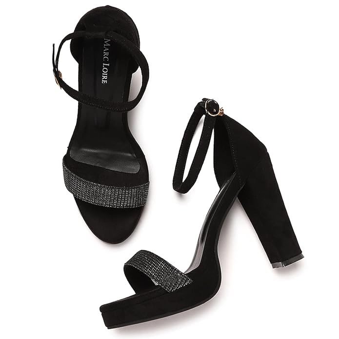 Marc Loire Women's Comfortable Block Heel Fashion Sandals for Casual, Party and Formal Occasions.