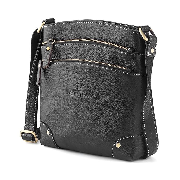 Goatter Genuine Leather 9.5" Inch Sling Cross-BodyBag for Girls And Women,