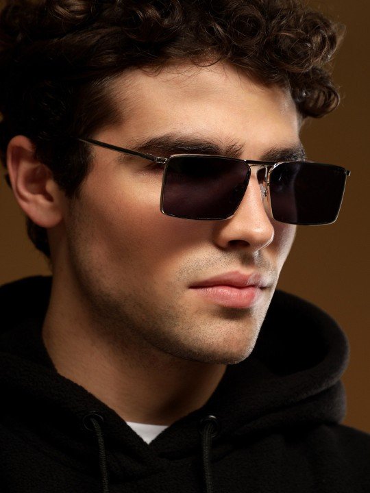 Unisex Rectangle Sunglasses with UV Protected Lens-2057MG3573Z